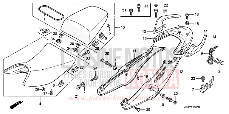 SEAT/SEAT COWL for CBF600N ABS INTERSTELLAR BLACK METALLIC (NHA12D) from 2006
